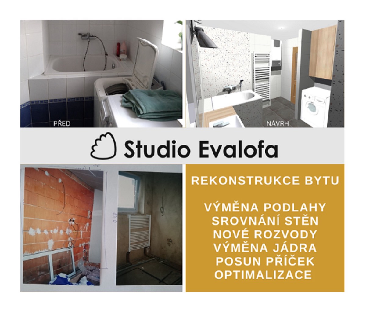 Rekonstrukce panelového bytu, Studio Evalofa